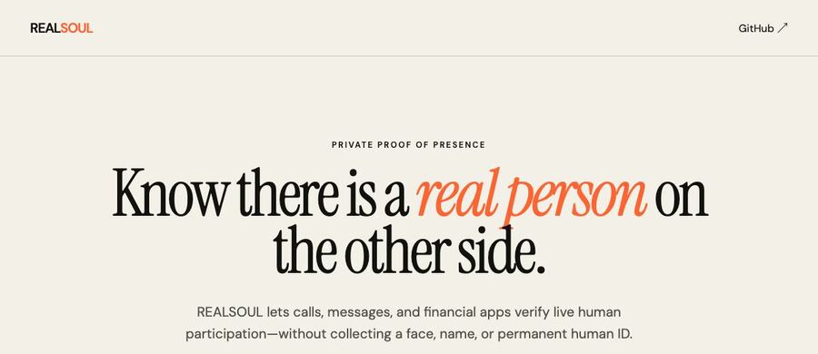 Screenshot of the REALSOUL live build